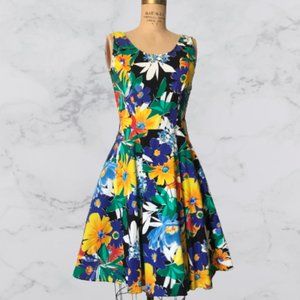 1980's Tropical Party Dress